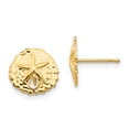 thumbnail image 1 of 14K Yellow Gold Earring Button Women'S 10 mm Madi K Sand Dollar Post Earrings, 1 of 3