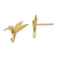 thumbnail image 1 of 14K Yellow Gold Earring Button Women'S 13 mm 16 Hummingbird Post Earrings, 1 of 3