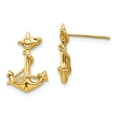 thumbnail image 1 of 14K Yellow Gold Earring Button Women'S 16 mm 11 3-D Anchor With Rope Post Earrings, 1 of 3