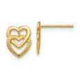 thumbnail image 1 of 14K Yellow Gold Earring Button Women'S 9 mm 6 Polished Double Heart Post Earrings, 1 of 3