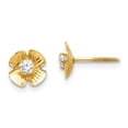 thumbnail image 1 of 14K Yellow Gold Earring Button Women'S Cubic Zirconia CZ Round 7 mm, 1 of 3