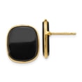 thumbnail image 1 of 14K Yellow Gold Earring Button Women'S Onyx 17 mm 15, 1 of 2
