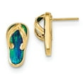 thumbnail image 1 of 14K Yellow Gold Earring Button Women'S Opal, Lab Created Phenomena 16 mm 8, 1 of 2