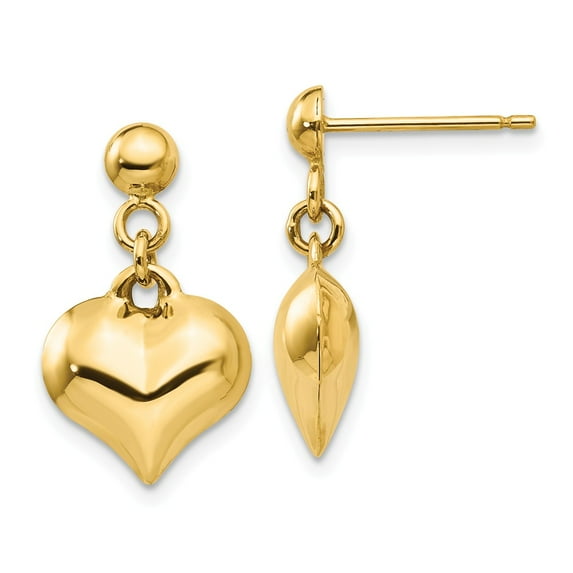 14K Yellow Gold Earring Drop & Dangle Women'S 16 mm 12