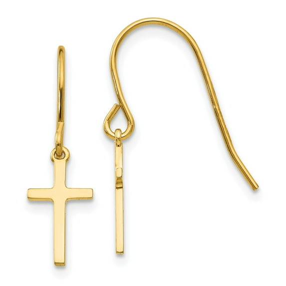 14K Yellow Gold Earring Drop & Dangle Women'S 24 mm 7