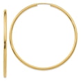 thumbnail image 1 of 14K Yellow Gold Earring Endless Women'S 52 mm Polished Round 2Mm Hoop Earrings, 1 of 3