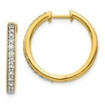 thumbnail image 1 of 14K Yellow Gold Earring Hinged Huggie Women'S Diamond Round 21 mm 23, 1 of 2