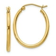 thumbnail image 1 of 14K Yellow Gold Earring Hoop Women'S 17 mm 2 Oval Polished, 1 of 4