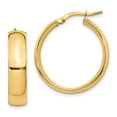 thumbnail image 1 of 14K Yellow Gold Earring Hoop Women'S 26 mm 24 6Mm High Polished Earrings, 1 of 3