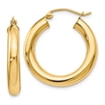 thumbnail image 1 of 14K Yellow Gold Earring Hoop Women'S 26 mm 24 Polished Lightweight Earrings, 1 of 3