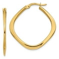 thumbnail image 1 of 14K Yellow Gold Earring Hoop Women'S 30 mm Tapered Square Earrings, 1 of 3
