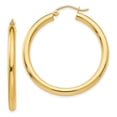 thumbnail image 1 of 14K Yellow Gold Earring Hoop Women'S 35 mm Polished 3Mm Lightweight Tube Earrings, 1 of 4