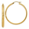 thumbnail image 1 of 14K Yellow Gold Earring Hoop Women'S 38 mm Diamond-Cut 3.5X38Mm Hollow Earrings, 1 of 4