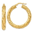 thumbnail image 1 of 14K Yellow Gold Earring Hoop Women'S Twisted 25 mm 5, 1 of 3