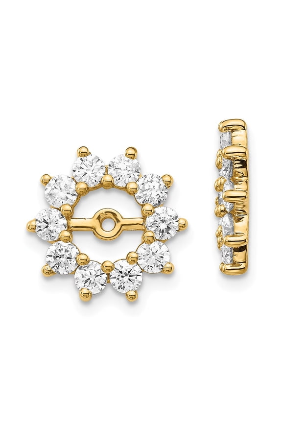 14K Yellow Gold Earring Jackets & Enhancers Only Women'S 13 mm