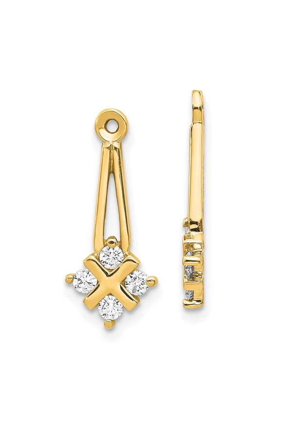 14K Yellow Gold Earring Jackets & Enhancers Only Women'S Round 19 mm 8