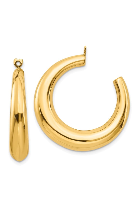 14K Yellow Gold Earring Shrimp Creole Women'S 33 mm 5