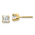 thumbnail image 1 of 14K Yellow Gold Earring Stud Only Women'S Center Stone Square 4.5 mm, 1 of 2