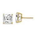 thumbnail image 1 of 14K Yellow Gold Earring Stud Women'S Cubic Zirconia CZ 8 mm, 1 of 3