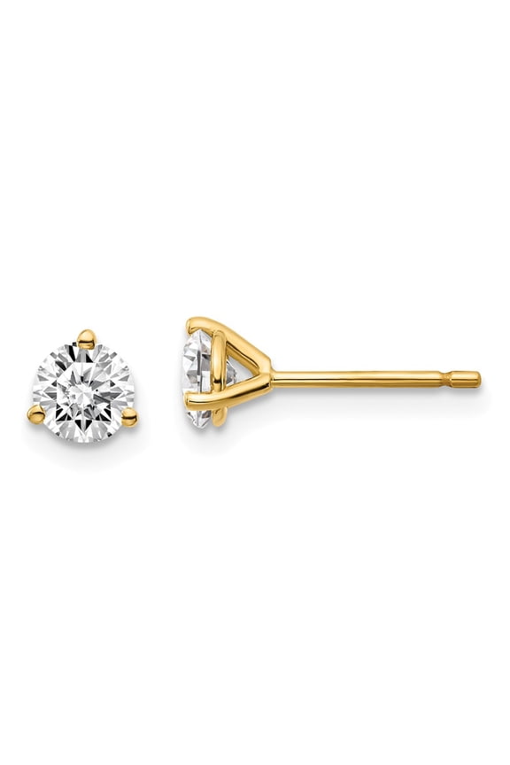 14K Yellow Gold Earring Stud Women'S Diamond Lab Grown Gsi