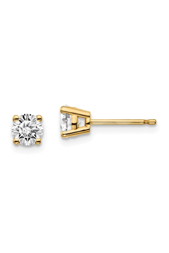14K Yellow Gold Earring Stud Women'S Diamond Lab Grown Gsi