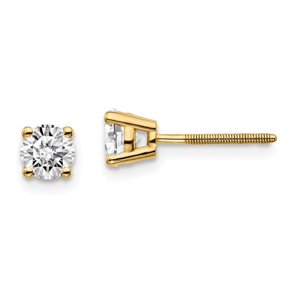 14K Yellow Gold Earring Stud Women'S Diamond Lab Grown Round