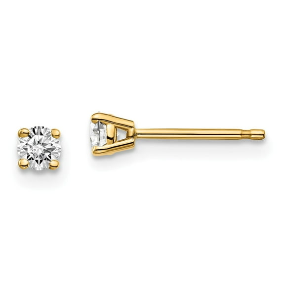 14K Yellow Gold Earring Stud Women'S Diamond Lab Grown Round