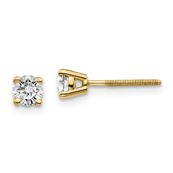 14K Yellow Gold Earring Stud Women'S Diamond Lab Grown Round