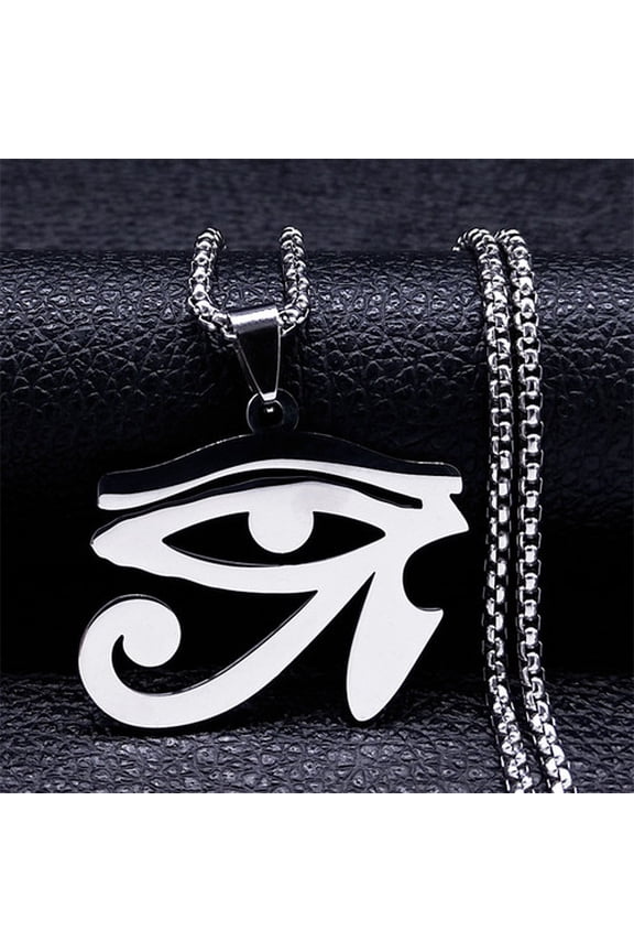 14K Yellow Gold Egyptian Eyes Chain Necklaces Men Statement Mythology Eye of Ra Horus Symbol Necklace Jewelry bijoux femme