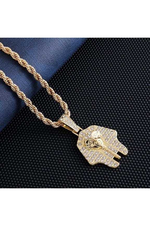 14K Yellow Gold Egyptian Pharaoh Pendant Necklace Retro Jewelry Men Gift Egypt Jewelry Gifts Accessories Decorative Jewelry