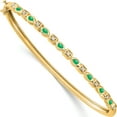 thumbnail image 1 of 14K Yellow Gold Emerald And Diamond Bangle (Width 3.2) (Length 7) - Jbsp, 1 of 5