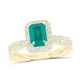 thumbnail image 1 of 14K Yellow Gold Emerald Emerald Diamond Fashion Ring - 1.5 CTTW, 1 of 1