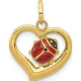 thumbnail image 1 of 14K Yellow Gold Enameled Ladybug In Heart Charm (18 X 14) Made Italy xac852, 1 of 6