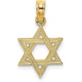 thumbnail image 1 of 14K Yellow Gold Engraved Star Of David Charm - 18.2mm, 1 of 6