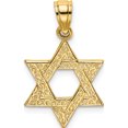 thumbnail image 1 of 14K Yellow Gold Engraved Swirls Star Of David Charm (20.45 X 13) Made In United States k8383, 1 of 5