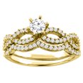 thumbnail image 1 of 14K Yellow Gold Eternity 0.86 cttw. Round Diamond 2-piece Bridal Ring Set, size 9.5, 1 of 3
