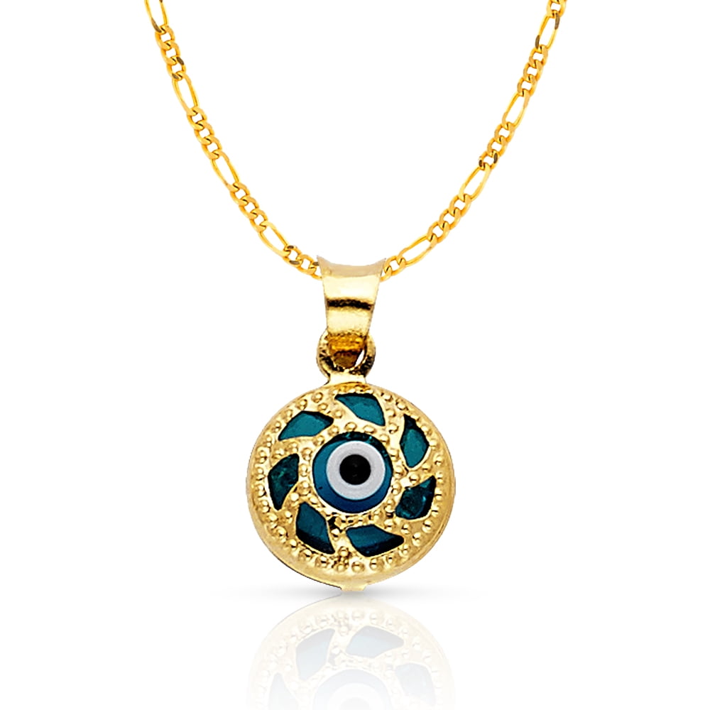 14 Karat Gold Aquamarin Moissanit Böser Blick Armband Für Damen