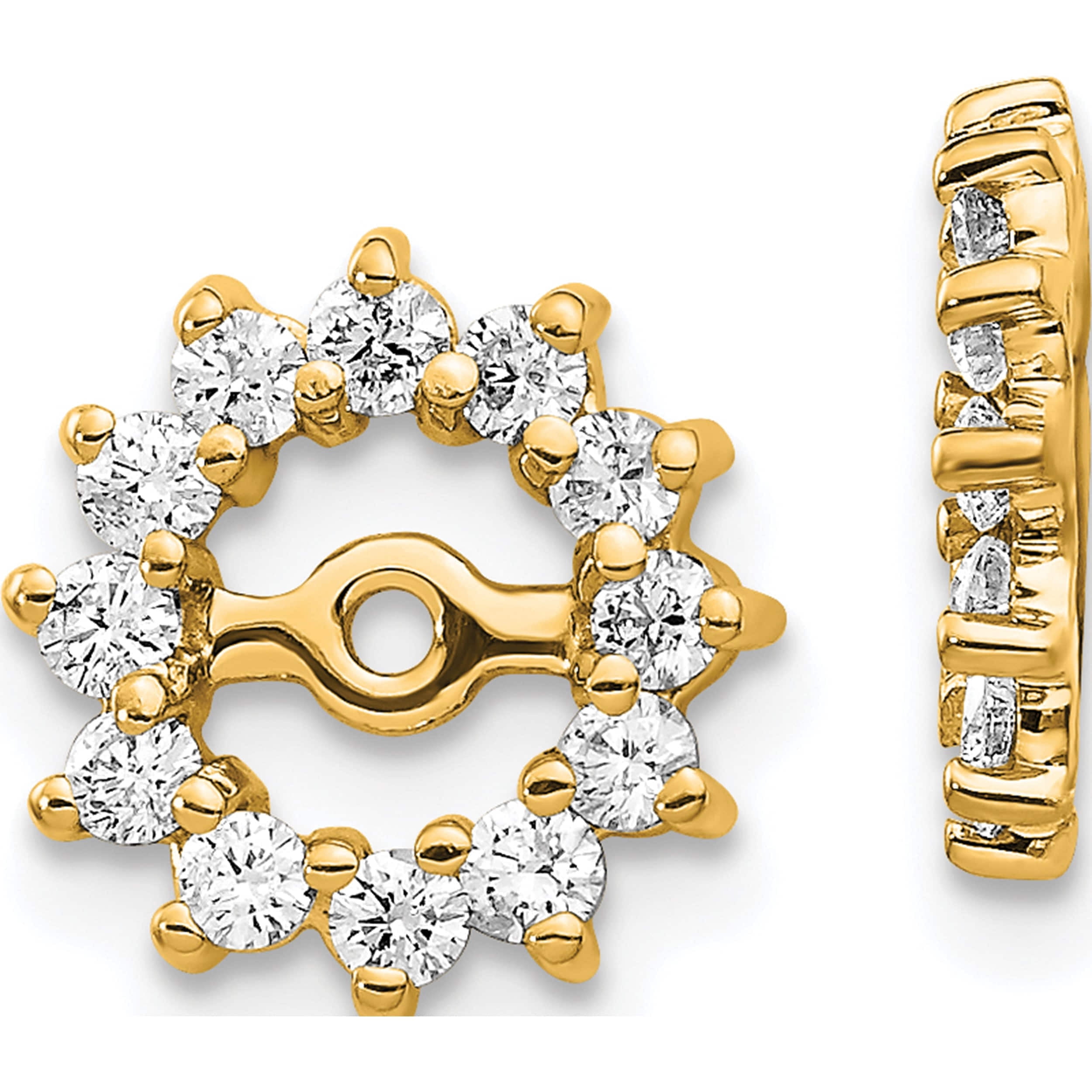 14K Yellow Gold Fancy Diamond Earring Jacket Mountings (10 X 10) Made