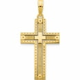 thumbnail image 1 of 14K Yellow Gold Fancy Sandblasted Cross Pendant Made In United States -Jewelry By Sweet Pea, 1 of 5