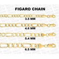 thumbnail image 1 of 14K Yellow Gold Figaro Chain, 18" 20" 24" Inch, 3.5MM To 6.5MM Wide, 1 of 3