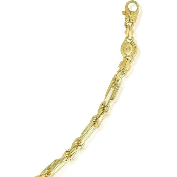 14K Yellow Gold Figarope Chain with Lobster Clasp.