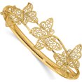 thumbnail image 1 of 14K Yellow Gold Filgree Butterfly Hinged Bangle Bracelet Made In United States db557, 1 of 5