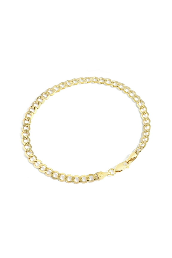 Gold Filled Chain Bracelet Collection - 14K Solid Yellow Gold Filled Miami Cuban Curb Link Chain Bracelets for Women and Men with Different Sizes (4.5mm, 5.5mm)