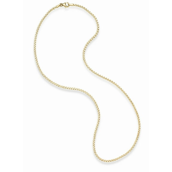 14K Yellow Gold Finish 2.3mm Swirl Link Necklace 18" with Lobster Clasp by IcedTime