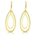 thumbnail image 1 of JewelStop 14K Yellow Gold Finish 21x60mm Shiny Fancy Drop Concentric Tear Drop Earrings, Lever Back Clasp, 1 of 4