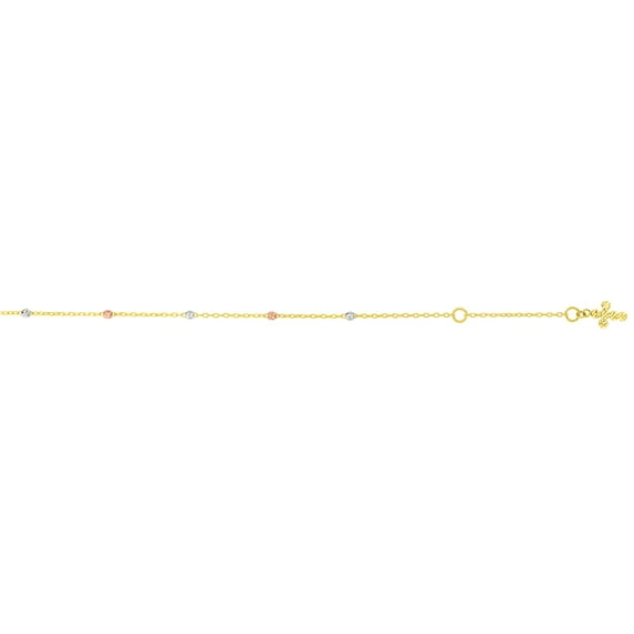 14K Yellow Gold Finish Cross Anklet 10" with Spring Ring Clasp by IcedTime