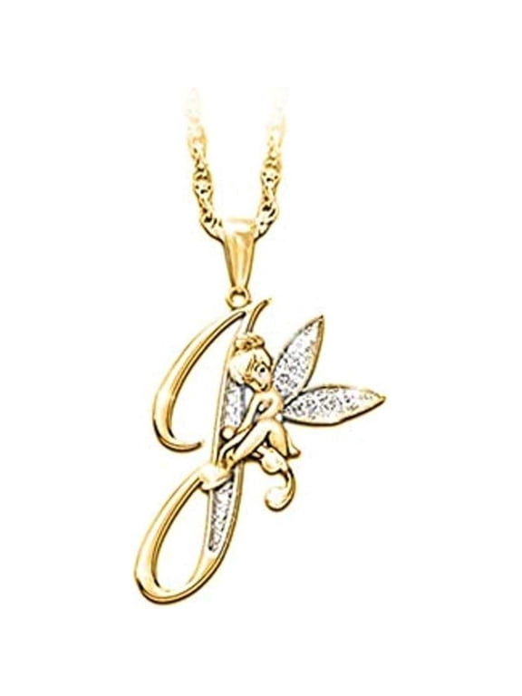 14K Yellow Gold Finish Round Cut White Diamond 925 Sterling Silver Diamond Cute Elf Angele With J Initial Letter Pendant Necklace for Women
