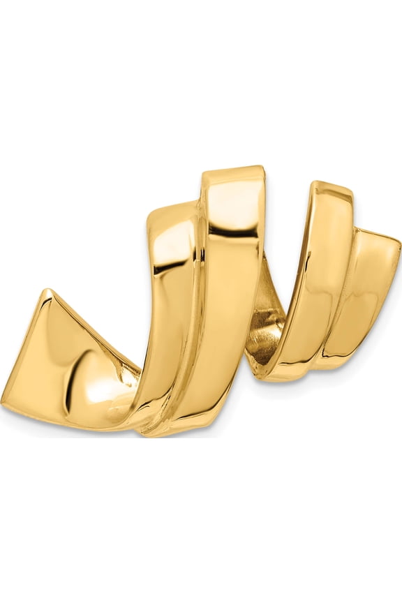14K Yellow Gold Fits Up To 8mm Regular, 10mm Fancy Reversible Omega Slide (20 X 31) Made In United States sl332