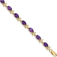 thumbnail image 1 of 14K Yellow Gold Floral Diamond And Amethyst Bracelet (7 X 4.5) Made In India bm4495-am-010-ya, 1 of 5