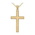 thumbnail image 1 of Gem & Harmony 14K Yellow Gold Florentine Cross Pendant Necklace with Chain for Women, 1 of 5